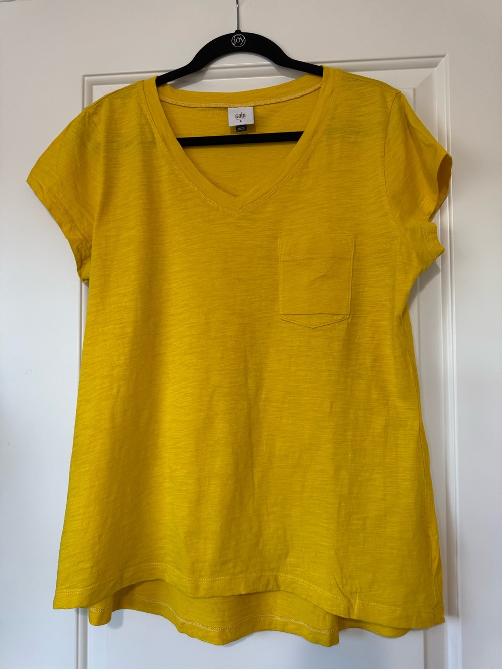 CAbi Sunny Yellow V-Neck Pocket Tee